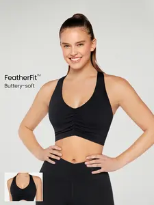 GLOWMODE FeatherFit Ruched Racerback Sports Bra