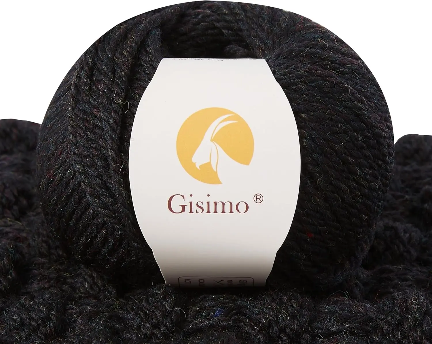 100% Merino Wool Yarn, 3-Ply Luxurious and Soft Yarn for Hand Knitting & Crocheting (Black, 1Ball) Gift