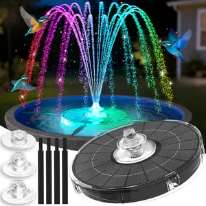ProSplash 4000mAh Solar Fountain,2026 Solar Bird Bath Fountain Pump,3 Spray Solar Powered Water Fountain with Lights,Floating Birdbath Fountain,DIY Water Bird Bath Fountain for Outdoor,Garden,Pond-Dark
