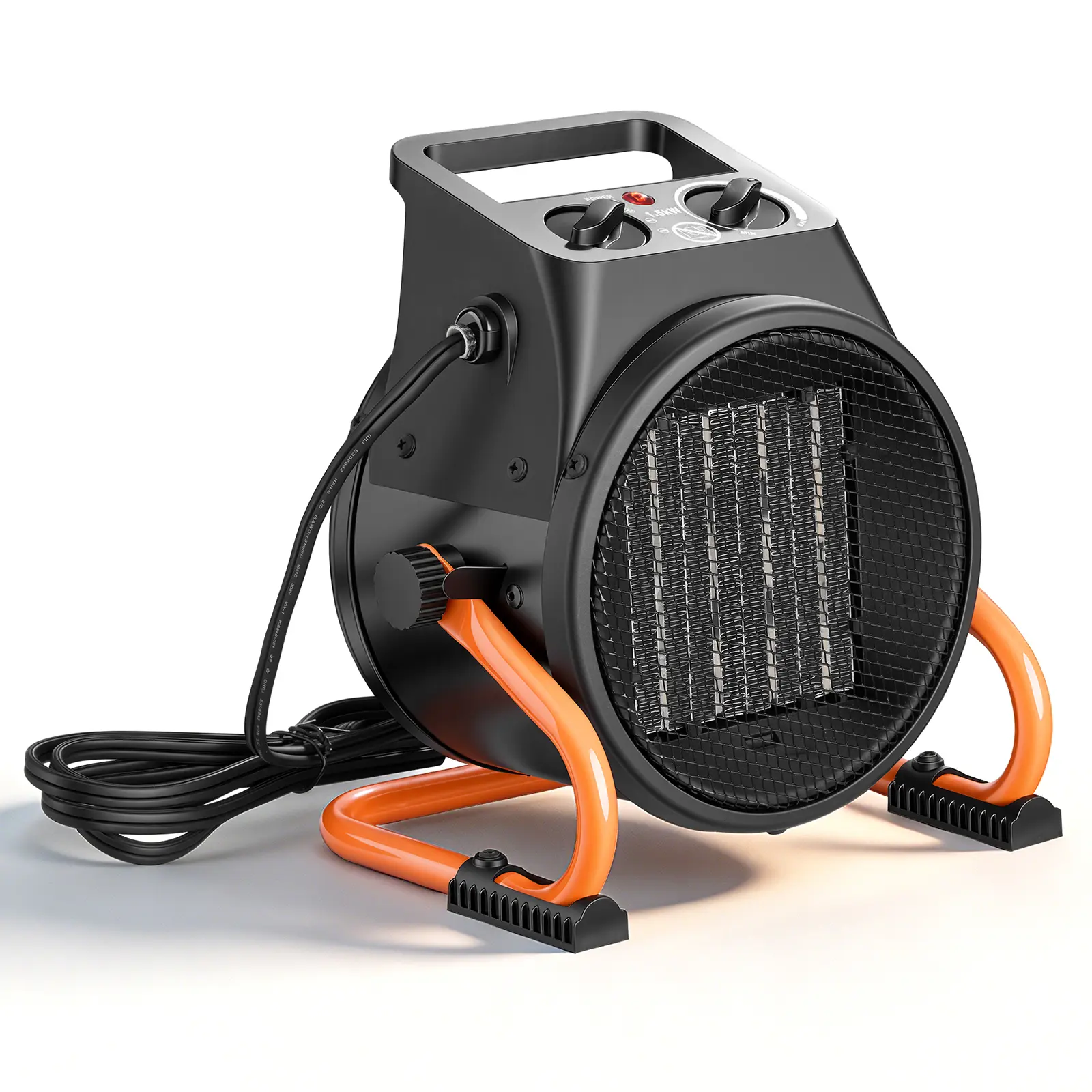 【summerfinds】VEVOR 1500W Electric PTC Greenhouse Heater with 1500w Power, Heat-Fan Modes, Low-High Settings, 15° Adjustable Angle, Overheat Shut-Off, Heat Resistant Steel Housing, Grip Handle, Portable Size for Grow Tent, Flower Room, Yes, Small