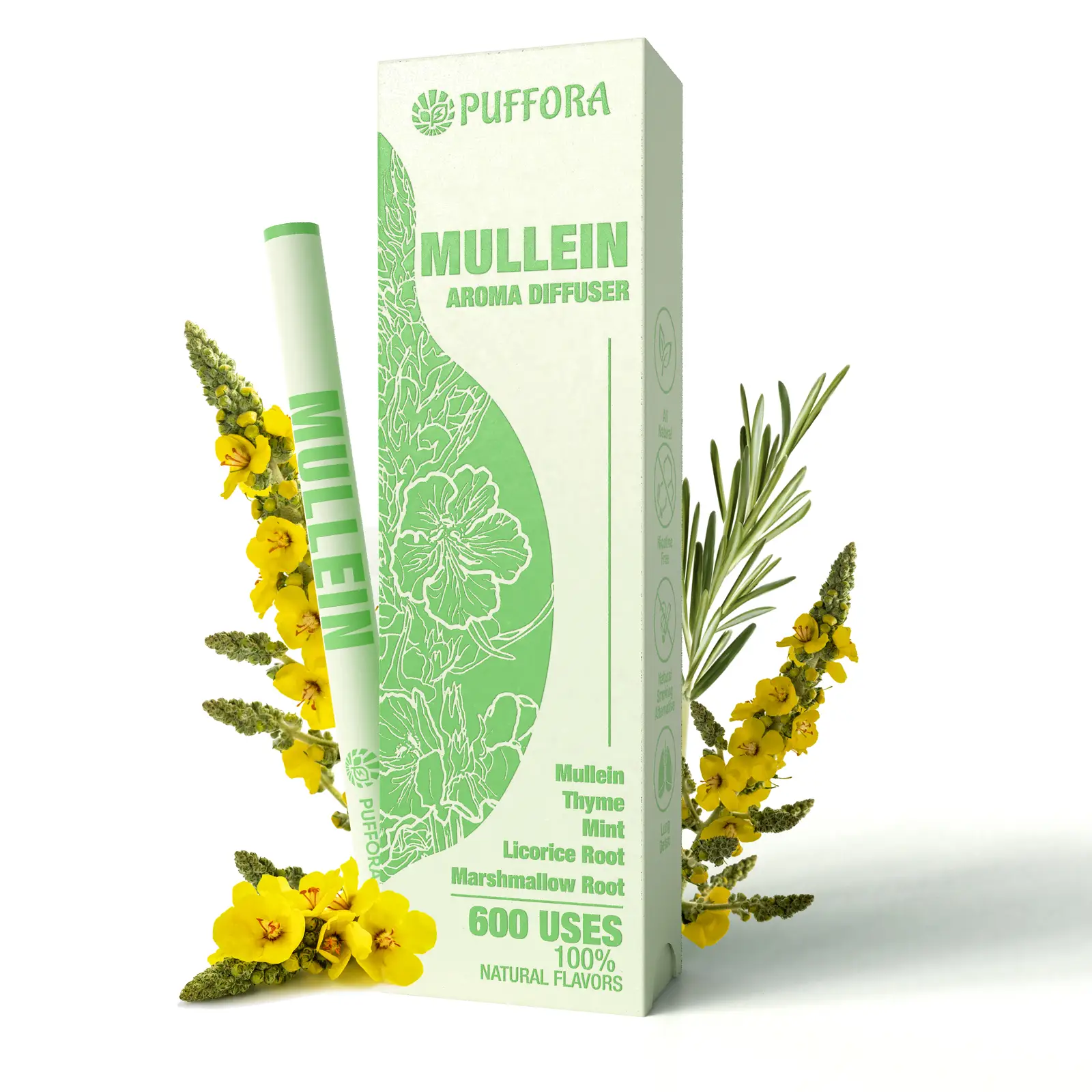 PUFFORA Pure Herbal for Body Detoxification and Tongue Air Freshing, Herbal Support Pen Relaxation Diffusion Stick Solution