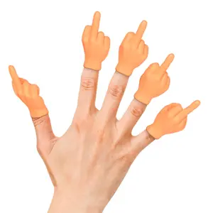 5 Pcs Middle Finger Tiny Hands for Fingers - Amusing Fake Hand Middle Finger Gifts for Hilarious Pranks, Funny Gag Gifts & Adult Party Favors - Fake Fingers with Realistic Look & Thick, Soft Rubber