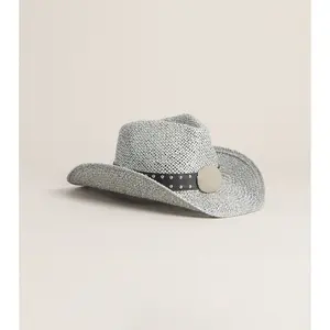 Western Glam Metallic Straw Cowboy Hat
