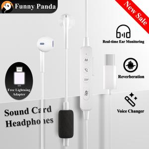 Sound Card Karaoke Headset with In-ear Monitoring | Voice Changer | Reverberation | Built-in Sound Card | Top Sound Quality | Karaoke Microphone | YourPortable Karaoke Headphones summerwins