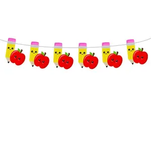 Pencil and Apple Garland, Pencil Banner, Pencil Garland, Pencil Birthday Party, Pencil Decorations, Back to School Party, Teacher's Gift