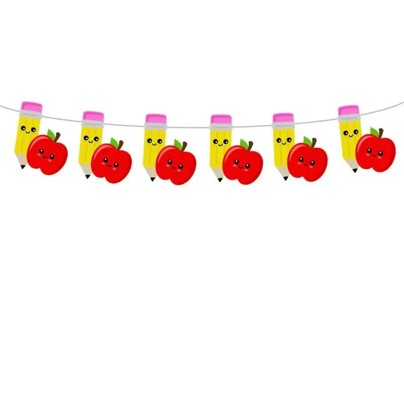 Pencil and Apple Garland, Pencil Banner, Pencil Garland, Pencil Birthday Party, Pencil Decorations, Back to School Party, Teacher's Gift