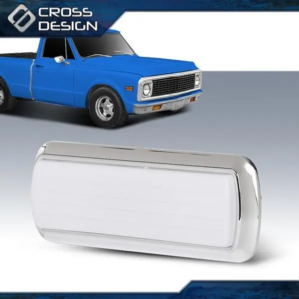 CROSSDESIGN Fits 60-72 Chevy GMC Pickup Truck C/K 10 20 Dome Light Lamp Assembly Chrome Base Replacement