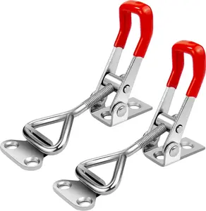 2 Pack Toggle Latch Clamp 4001 Adjustable 304 Stainless Steel Toggle Hasp Latches for  Lid Jig Freezer Door Cooler Box Case Trunk Draw Chest, Quick Release 330Lbs Holding Capacity