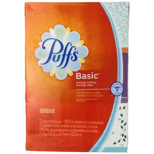 Puffs Basic Facial Tissues, 180 ct, 3 pk
