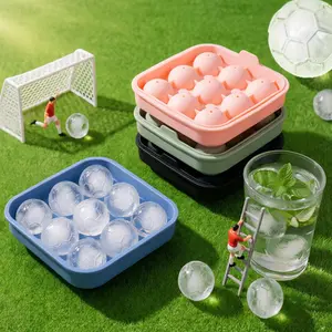 2026 Nine-Cavity Ice Cube Mold - Large silicone ice mold for making small-shaped ice cubes for whiskey, cocktails, and coffee. Food-grade silicone football ice cube mold, ice ball maker, nine-in-one, capable of making 1.3inch football-shaped ice cubes