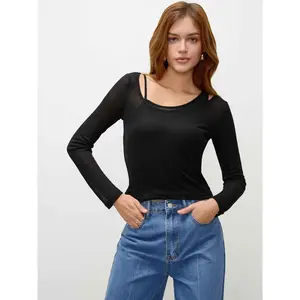 Cider [size 2-26] Asymmetrical Solid Long Sleeve Top SwimWeek