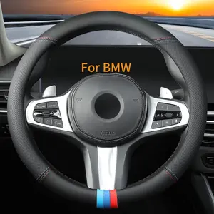 Custom-Fit for BMW Car Steering Wheel Cover, Nappa Steering Wheel Cover, Non-Slip, Breathable Sport Style (A-Style)