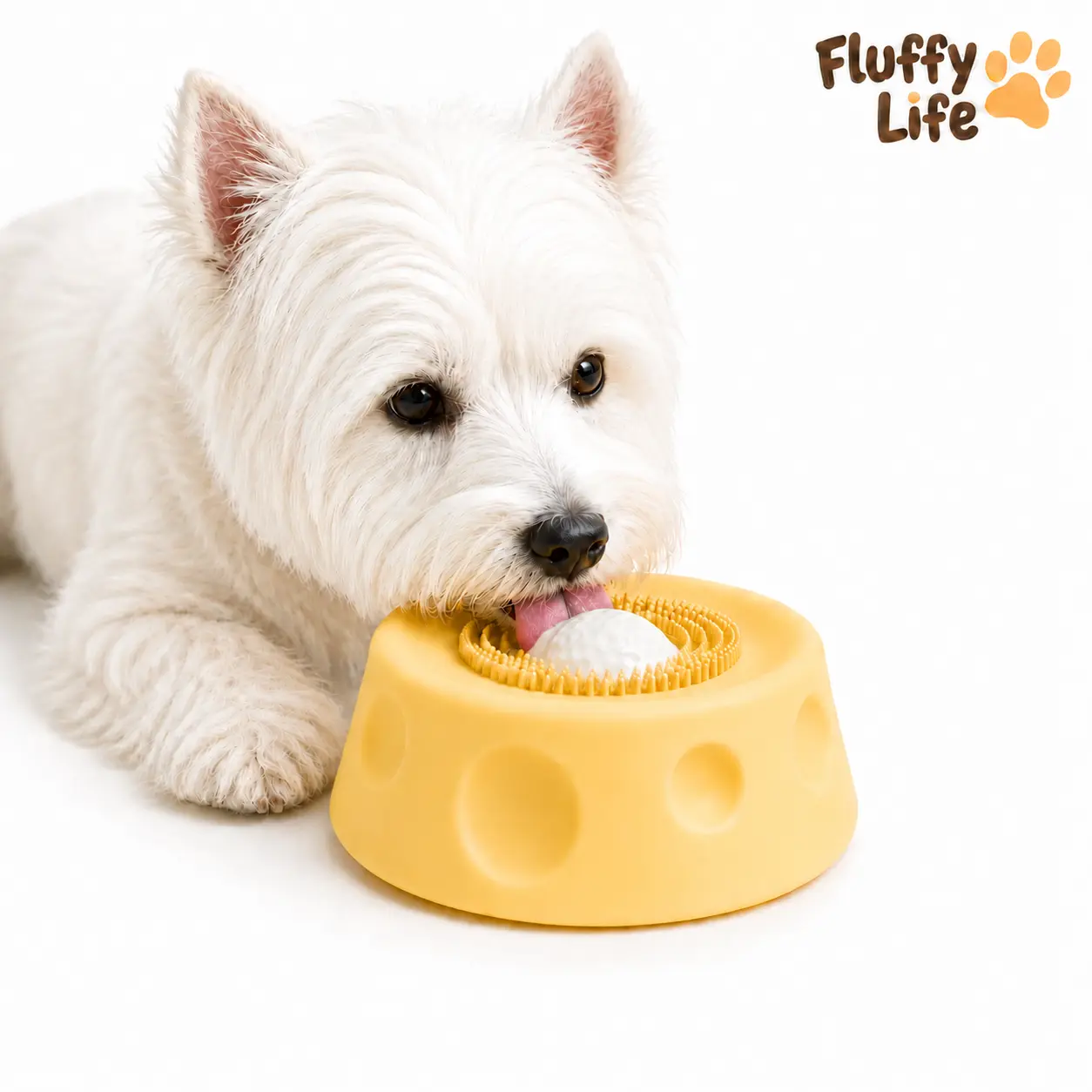 Fluffy Life Shop and Receive a Gift BUY 3 BOWLS GET A FREE PET BUBBLE WASHER Petgrix 3-in-1 Suction Slow Feeder Dog Bowl, No-Spill Licking Mat with Built-in Treat Ball & Cleaning Brush, Interactive Anti-Slip Dog Bowl for Yogurt, Peanut Butter & Liquid