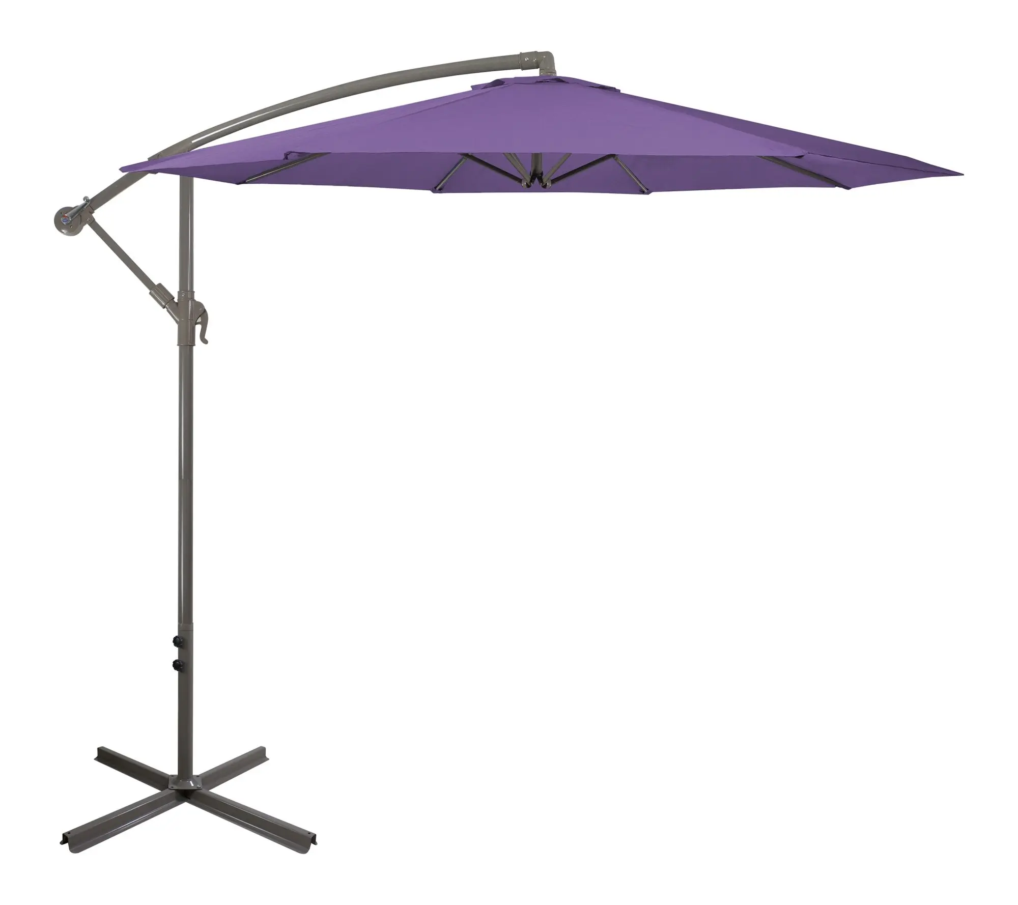 Northlight 10ft Offset Patio Umbrella w/ Hand Crank Purple