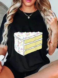 100% Cotton White Vanilla Cake Halloween Costume Food Dress Up Cosplay T-Shirt