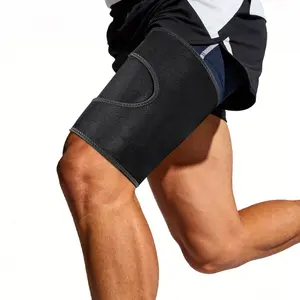 Adjustable Thigh Brace, Hamstring Compression Wrap, Thigh Compression Sleeve, Quad and Upper Leg Brace for Men & Women, All Seasons