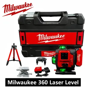 Milwaukee Green Laser Level Kit with Tripod | 360° Self-Leveling for Tiling, Construction & Surveying