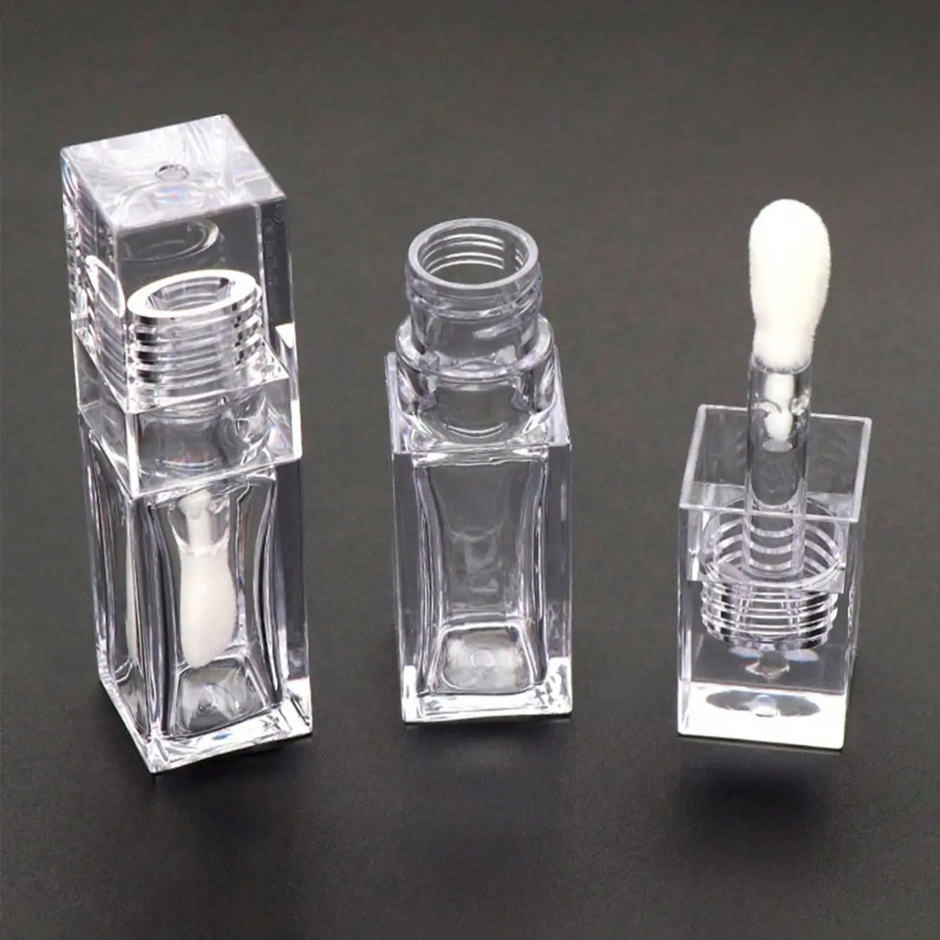 Transparent Refillable Design Lip Balm Tube, Plump Lip Tube with Large Brush Head, Mini Empty Lip Gloss Bottle, Clear Plastic Containers, Perfect for Travel and Daily Use