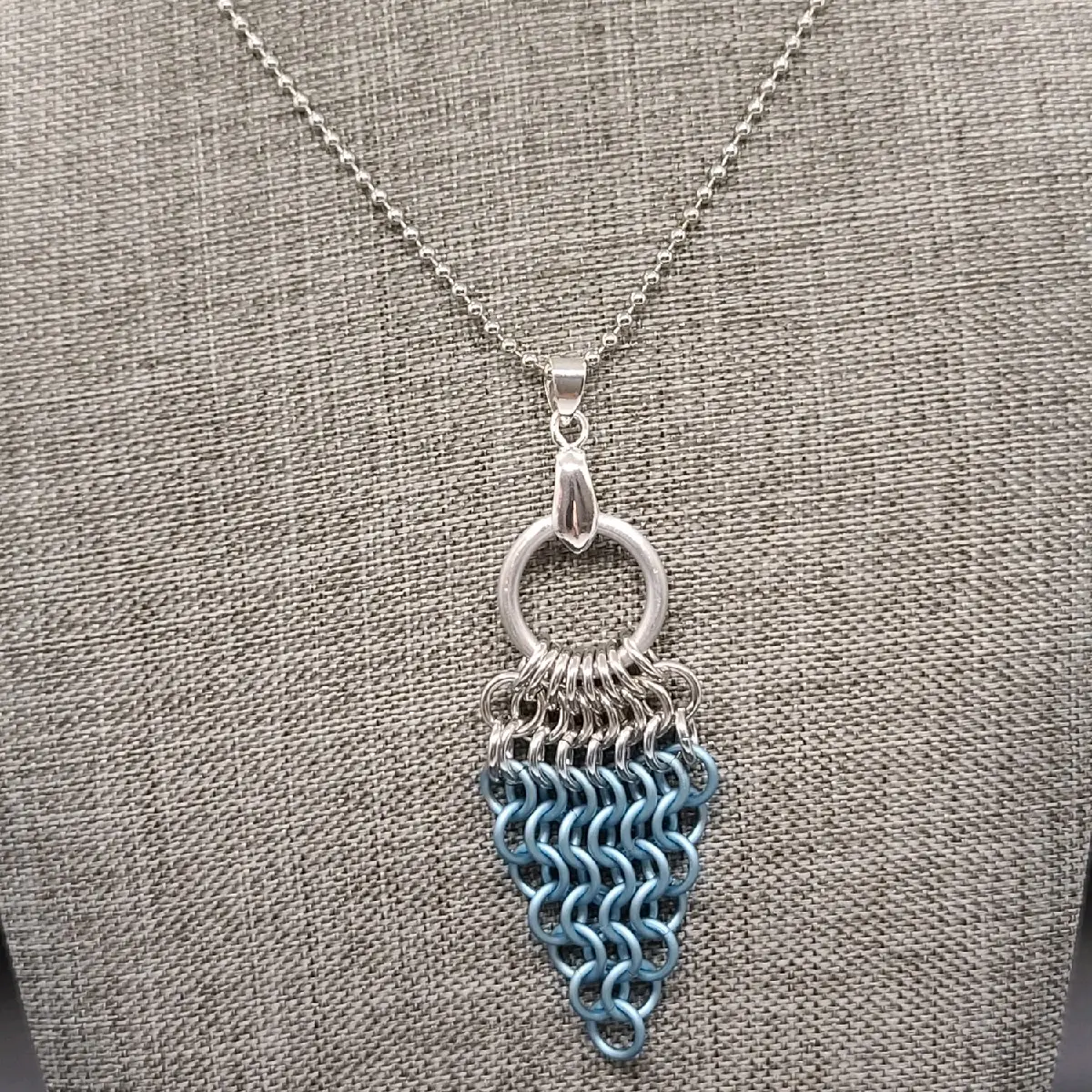Chainmaille Pendant in Aluminum- varying colors