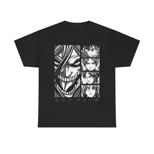 Titans of Despair: Manga Battle Scenes, Monochrome Emotional Warfare, T-Shirt For Men Women, Tee