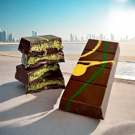 Gift Ksana Choco Dubai Chocolate, Viral Dubai Pistachio Chocolate Bar, 95 g - 3.5 oz (pack of 1)- Dubai Chocolate Premium Products, Dubai Milk Chocolate Kunafa Pistachio