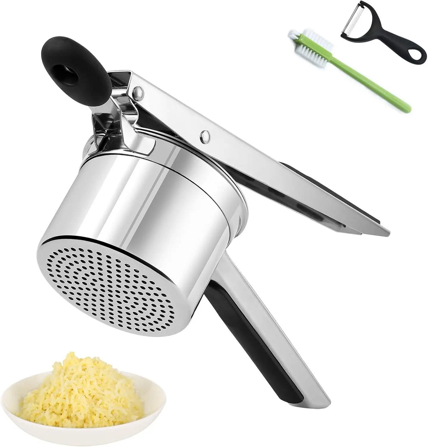 Stainless Steel Potato Ricer, 15oz Large Kitchen Tool - Heavy Duty Press for Perfect Mashed Potatoes, Spaetzle Noodle Maker