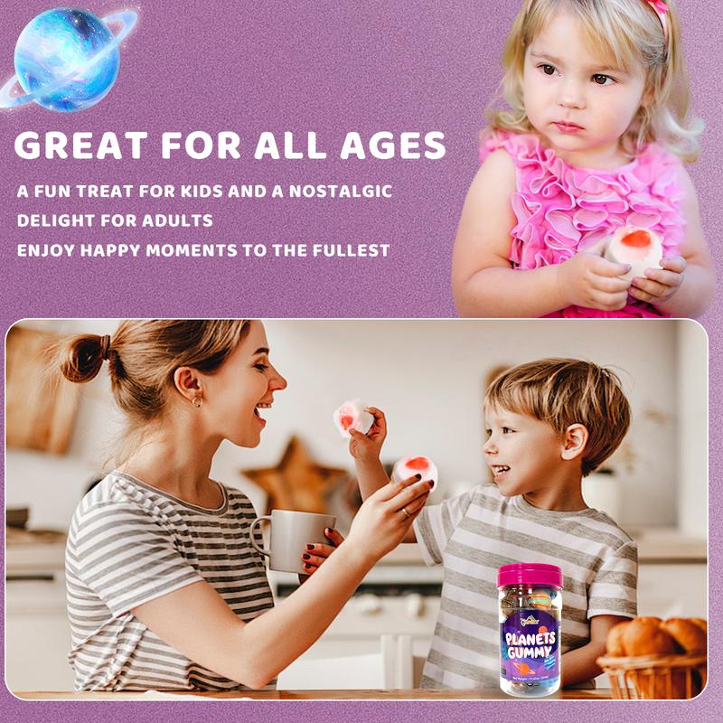 Apexy Planet Gummies - with Fruity Liquid Center 11.42oz Gummy Candy for Halloween, Birthday, Trick Or Treat, Party Candy - Jelly Filled Gummies, Fat Free, Nut Free. 11.42oz (Mixed Planets)  Bonbon Snack Sweet