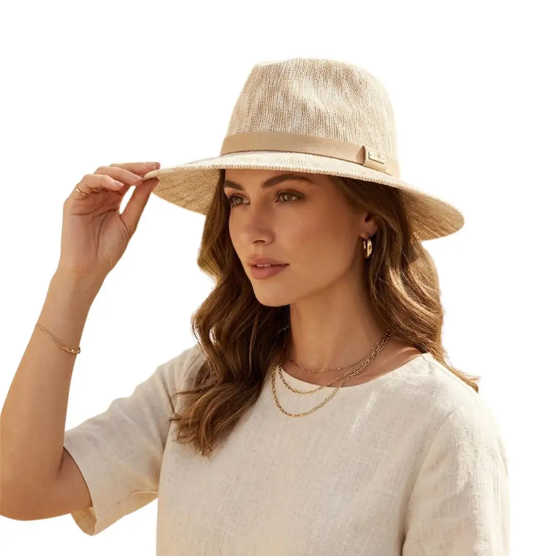 Packable Knit Fedora Hat for Women, Lightweight & Breathable Beach Hat,Soft Foldable Sun Hat for Women, Lightweight and Versatile for the Beach,foldable  hat universal size fashion accessory independence 4 th of july Cool Hats Flat Brim Hat