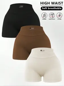 Women's Seamless One-Piece Shorts, Triangle Briefs, Fitness Shorts, Underwear, Three-Pack, Comfortable and Stylish, Seamless Sports Shorts