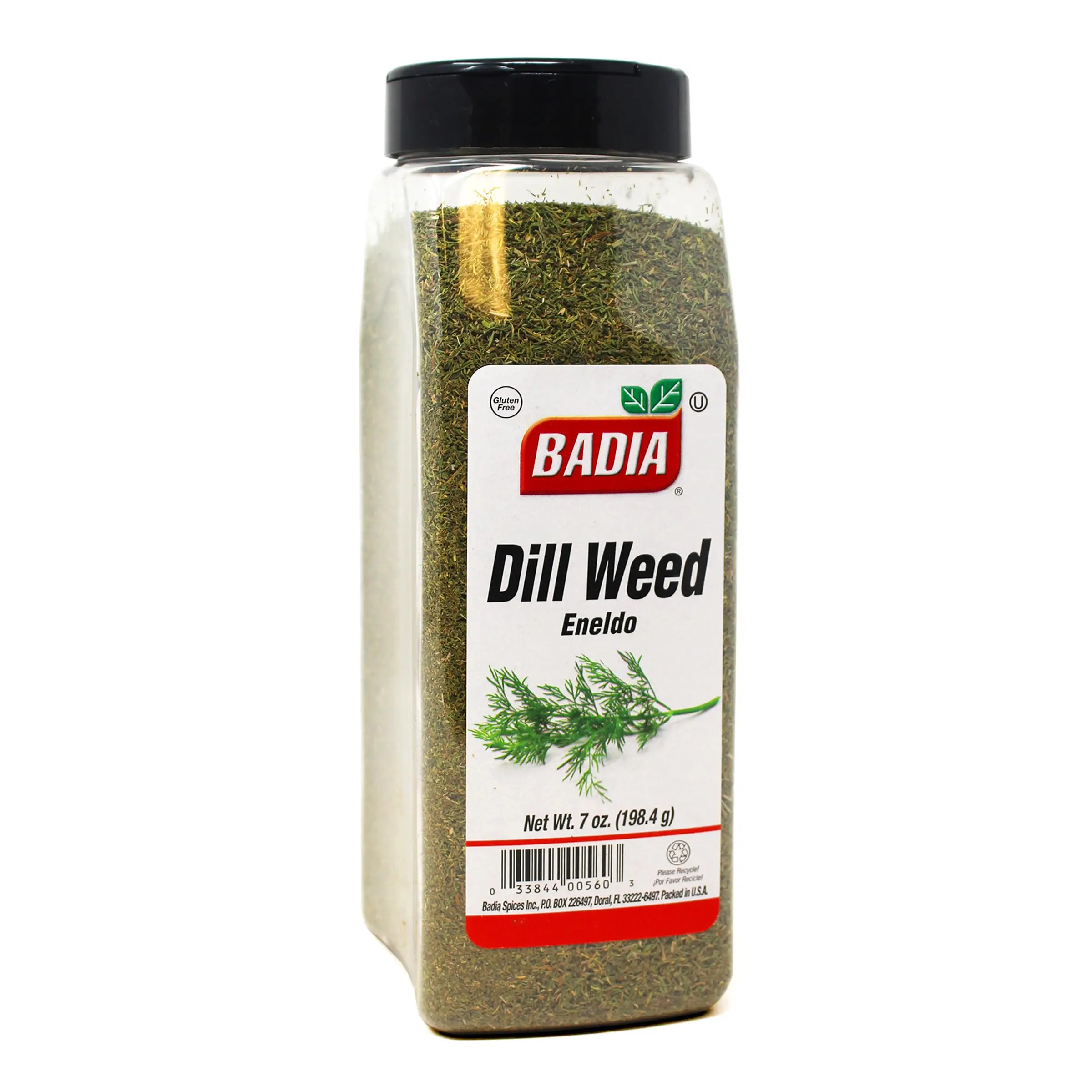 Badia Dill Weed All Purpose Seasoning - 7 oz Dried Gourmet Spice, Rich-Flavor Herb for Fish, Pickles, Gluten-Free, Kosher