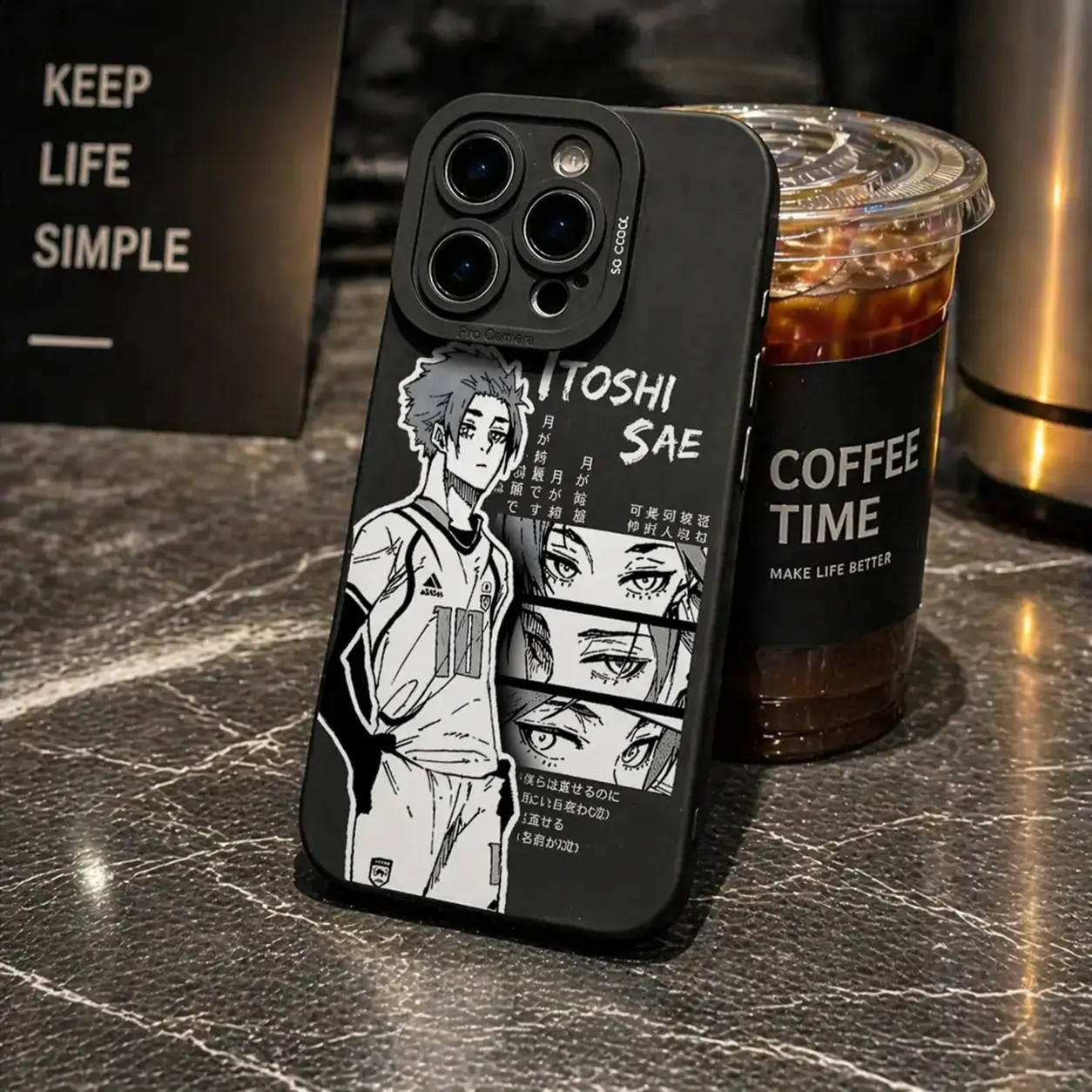 Itoshi Sae B-Blue L-Lock Cartoon Animal-Themed Plastic Cellphone Case, Anti-Drop, Waterproof, Flexible Fit Soft TPU Back Casing for iPhone 17 Air/16/15/14/13/12/11 Pro Max Plus