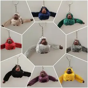 Cute Monkey Plush Keychain – Funny Long Arm Monkey Key Ring for Backpack, Car Keys, Bag Charm Gift