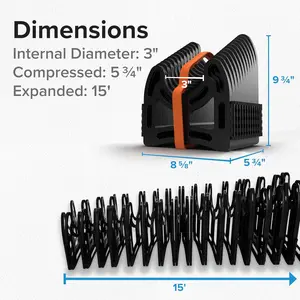 Sidewinder 15-Ft RV Sewer Hose Support - Features Flexible Telescoping Design for Avoiding Obstacles & Deep Cradles Secure RV Sewer Hose - Out-of-The-Box Ready & Folds for RV Storage (43043)