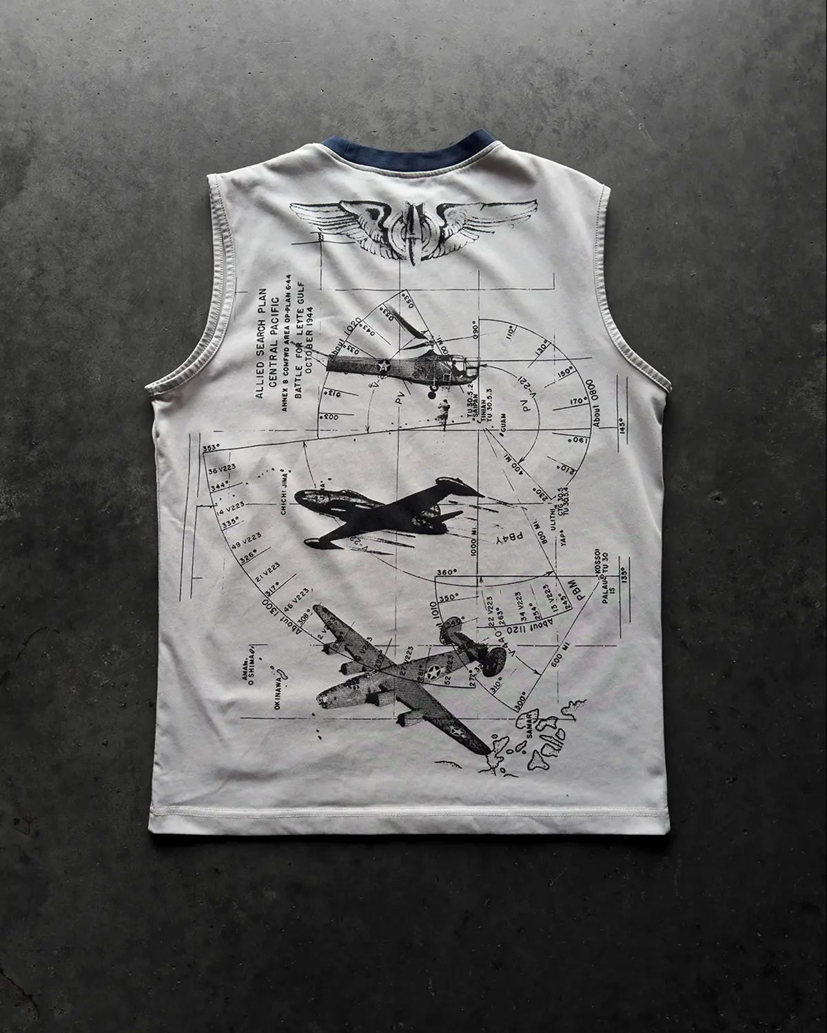 AVIATOR TANK TOP - MENSWEAR ATHLETIC VINTAGE STREEWEAR TOPS SLEEVELESS COLLAR COTTON