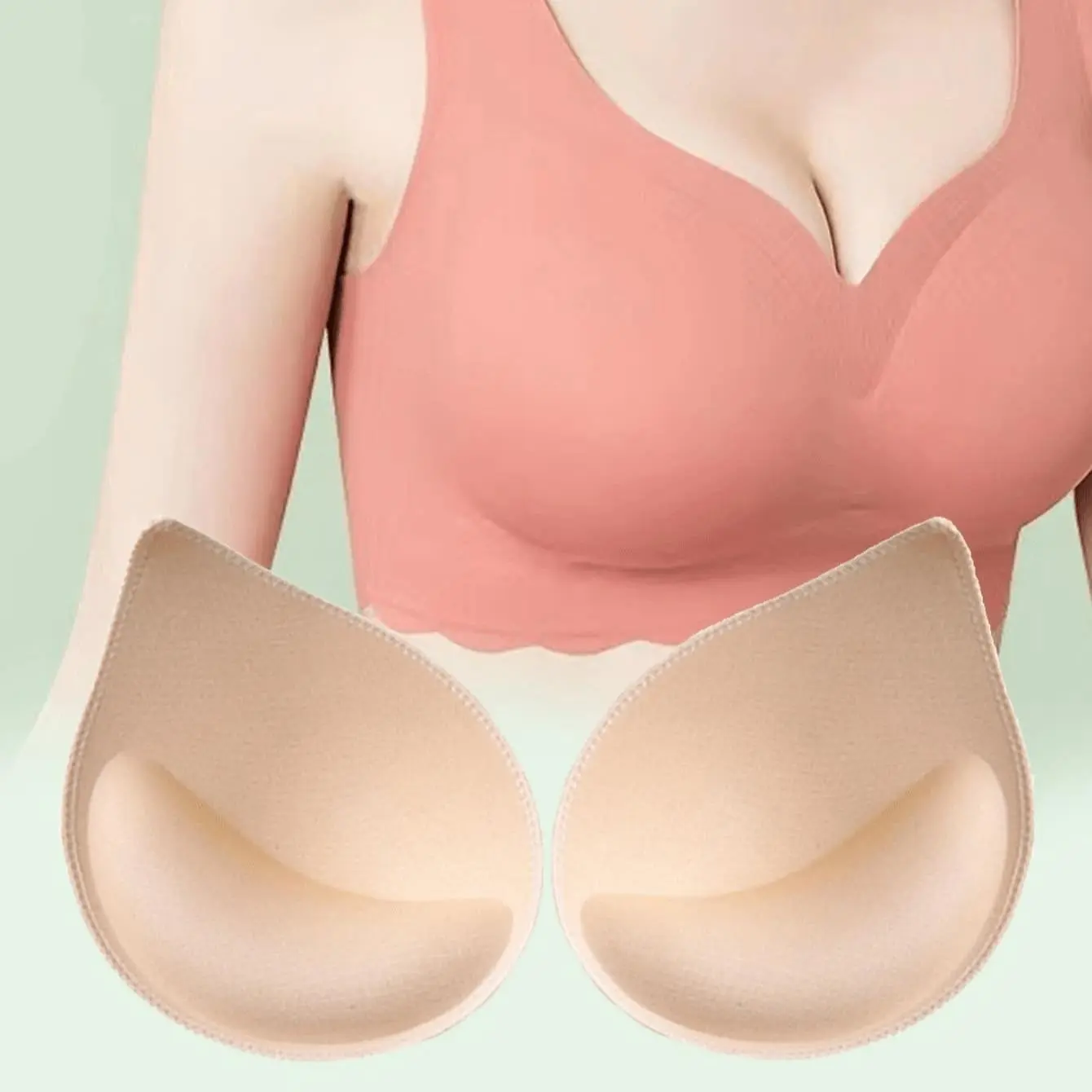 Women's Thick Chest Pads, Breathable Foam Inserts for Bras and Vests, Comfortable Breast Support for All Day Wear