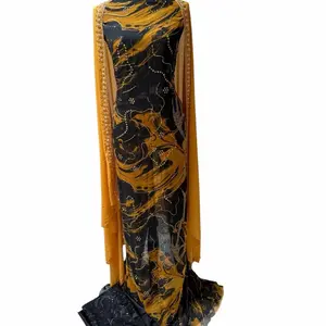 Majestic Glow Collection Dirac 3pcs Unstitched Chiffon Fabric with Gold Beadwork for Wedding & Eid Celebration