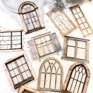 Window Scene Diary DIY Collage Decoration Photo Album Scrapbook Pet Stickers, Pack of 10 Sheets, Perfect for Creative Crafts