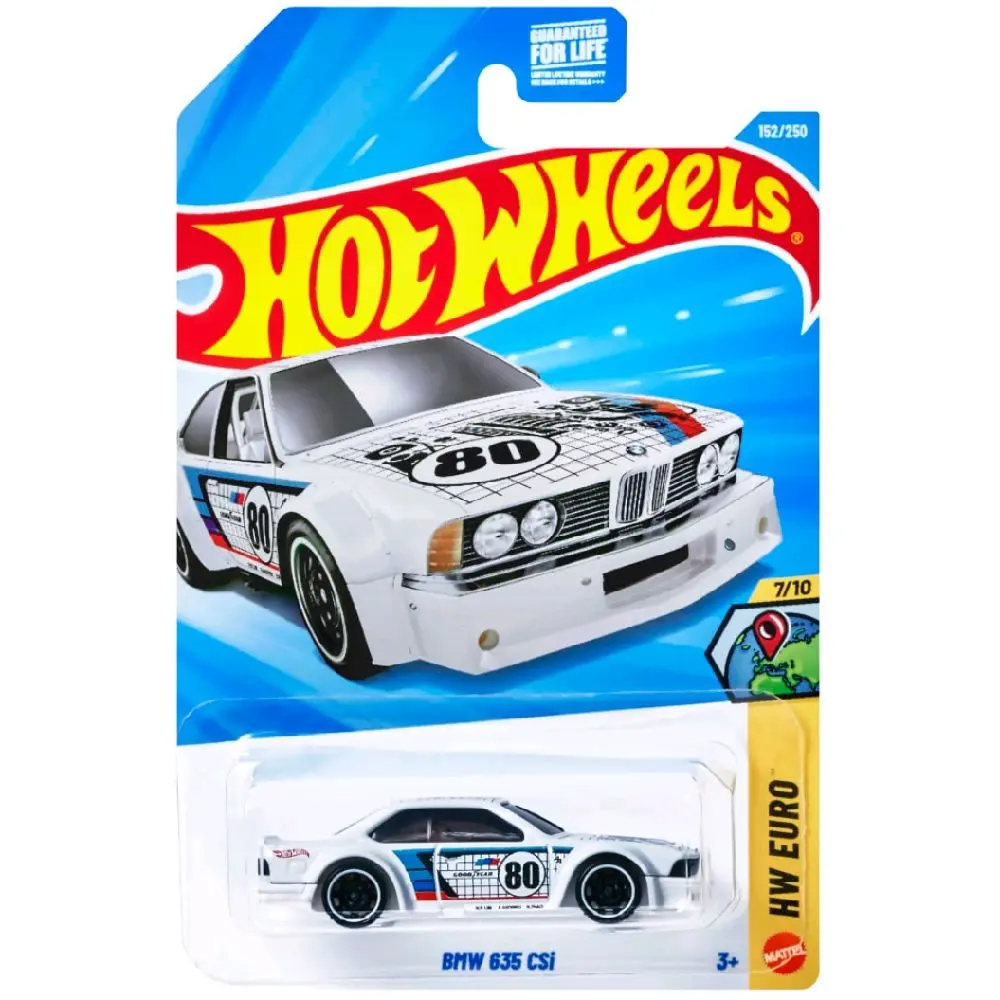 Hot Wheels BMW 635 CSI White HW Euro 152/250, Model Cars, Car Model Replica Diecast Toys