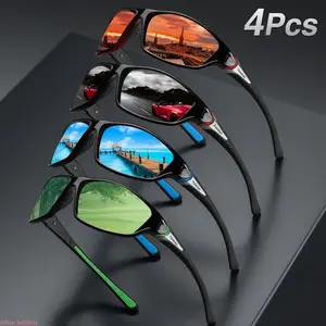 4 Pack New Polarized Night Vision Sports Sunglasses For Men Outdoor Cycling With UV400 Protection Anti Glare Lens US Design