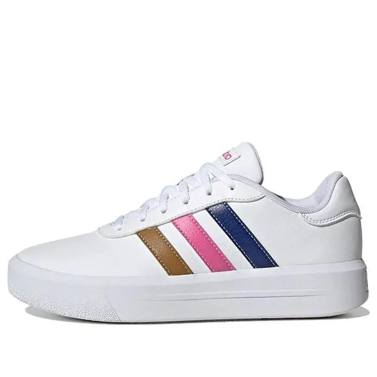 Adidas Neo Court Platform Shoes 'White Blue Pink' (Women's) HP9429 New
