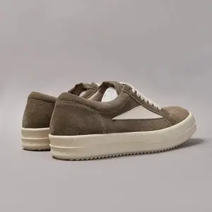 inverted triangle white thick sole suede sneakers size 35-47 men‘s and women's ro punk style low top shoes designer height increasing genuine leather retro shoes