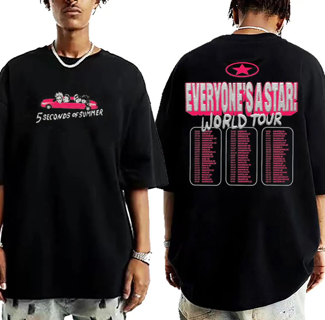 5 Seconds of Summer Everyone's A Star! World Tour Shirt - Pop Rock Legends Tee, TikTok Viral Outfit