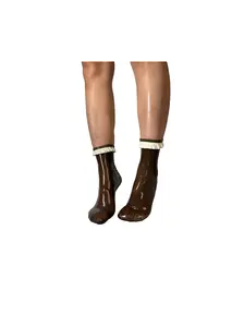 Latex White Lace Sheer Ankle Socks