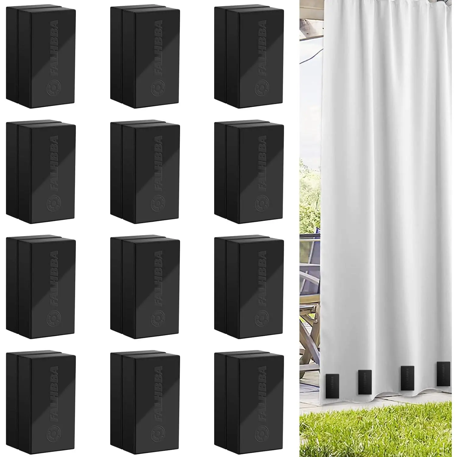 24 Pcs Outdoor Curtain Weights, for Heavy Wind, Outside Curtain, Patio, Mosquito, Cabana, Gazebo, Flags