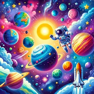 Planetary Space Wall Decoration Painting, Diamond Painting Kit Designed for Adults And Beginners, Full Round Diamond Acrylic Craft Set, Galaxy