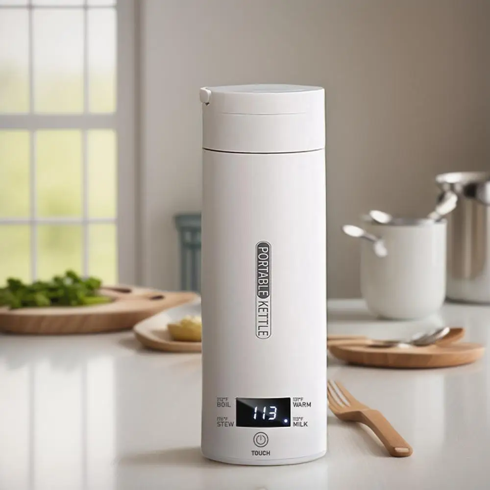 Portable Electric Kettle, 4 Temperature Settings Travel Electric Kettle, Mini Water Heater with Auto Shut Off & Dry-protect Function for Travel & Busi