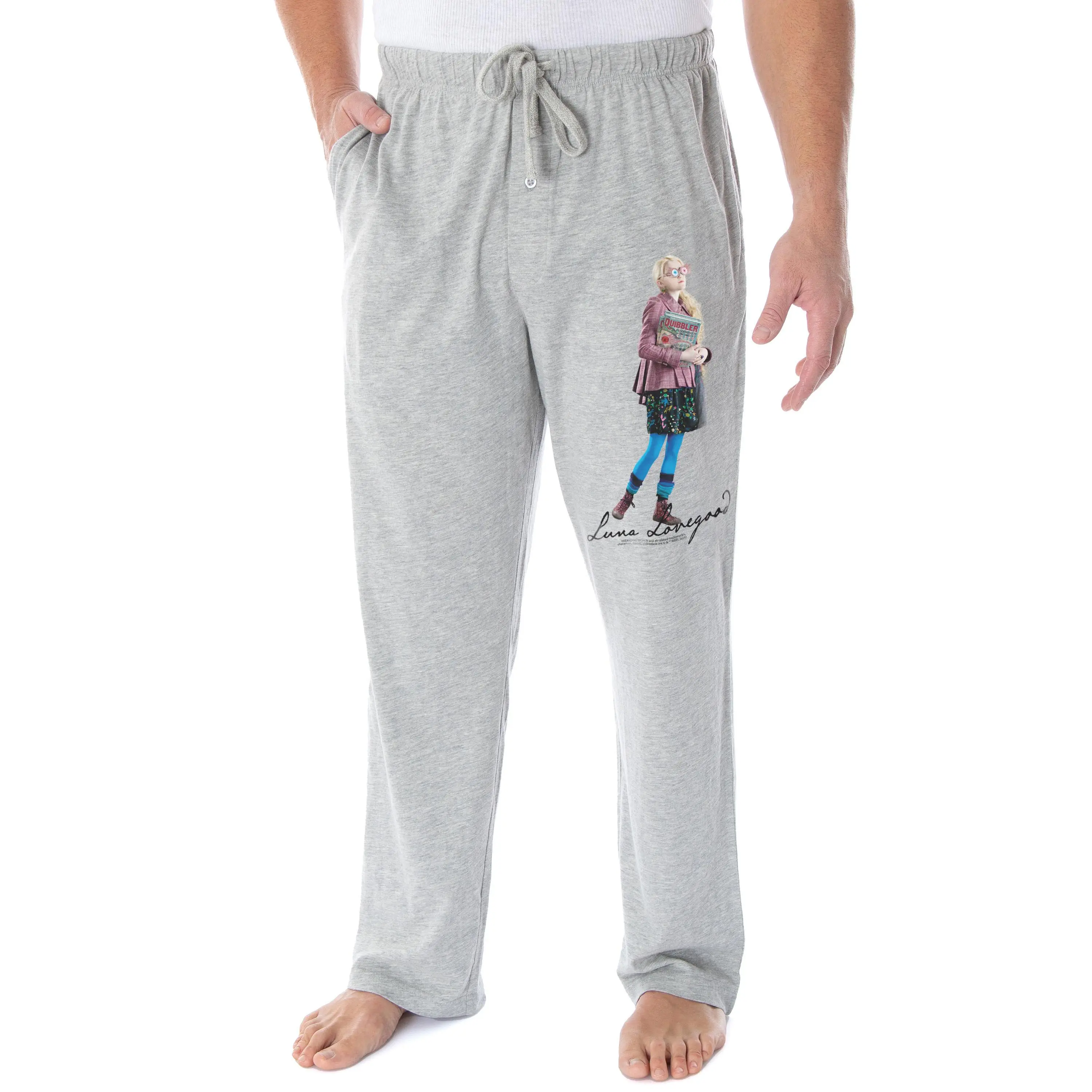 Men's Harry Potter Luna Lovegood & Quibbler Character Pajama Pants - Polyester Fabric, Stretch, Elastic Menswear Sleep & Loungewear
