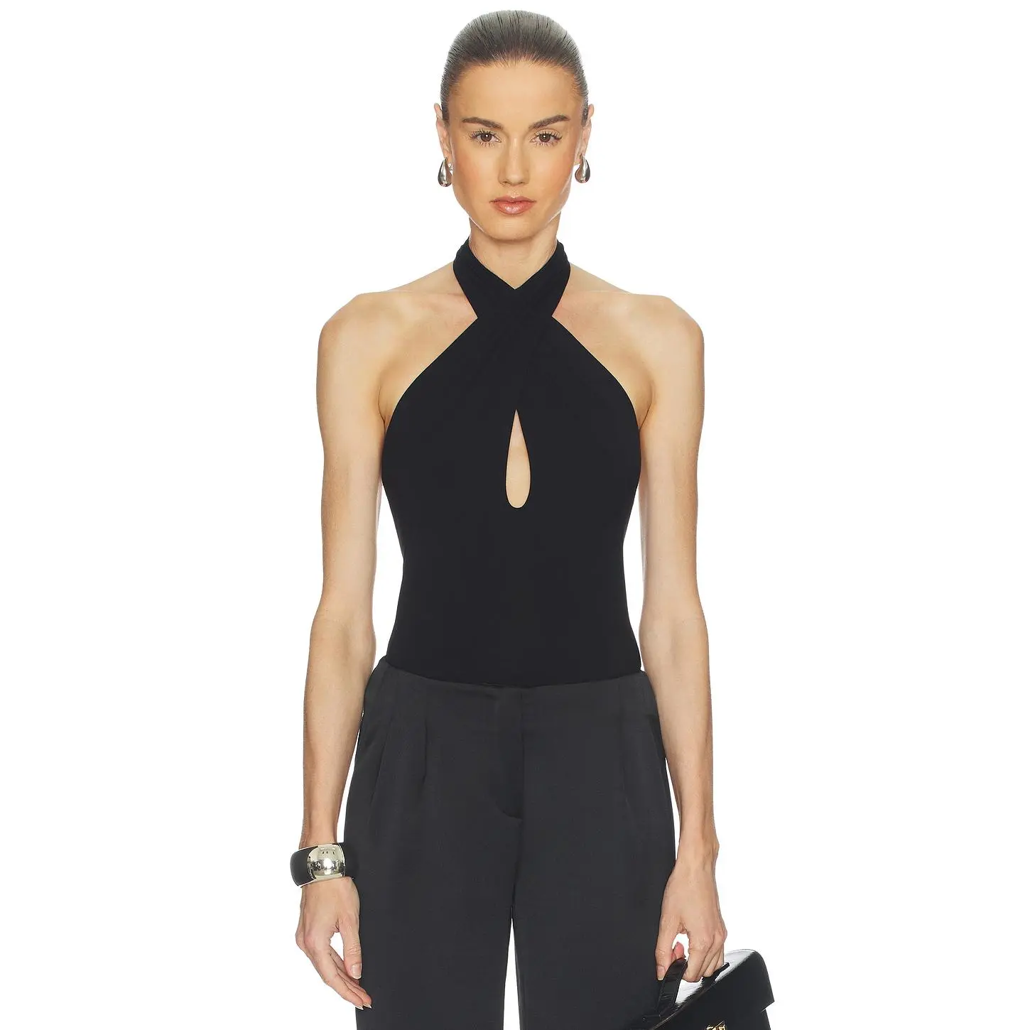 SANS FAFF Cross Bamboo Bodysuit in Black