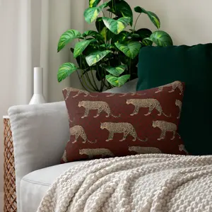 Leopard Pattern Lumbar Pillow - Soft, Comfortable Design for Relaxation and Support