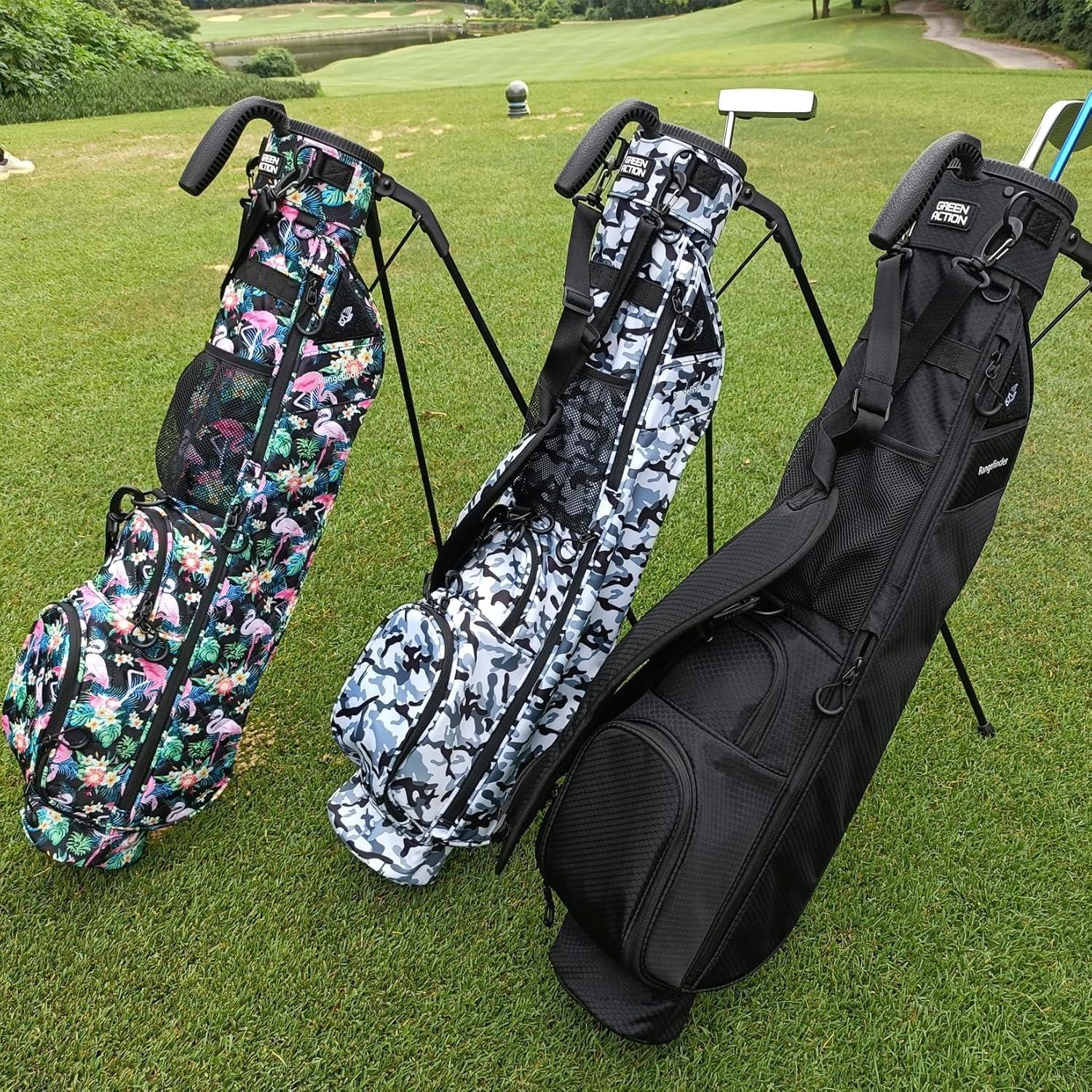 Sunday Golf Bag with Strap & Stand, Lightweight Golf Stand Bags with Two-Way Divider/Cooler Pocket, Golf Club Bags Holds 5-6 Clubs for Driving Range, Par 3 and Standard Courses Sunday Golf Bag with Strap & Stand, Lightweight Golf Stand Bags with Two-Way Divider/Cooler Pocket, Golf Club Bags Holds 5-6 Clubs for Driving Range, Par 3 and Standard Courses